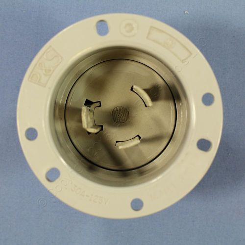 P&amp;S Gray NEMA L5-30P Locking Flanged Inlet Turn Twist Plug 30A 125V Bulk L530-FI