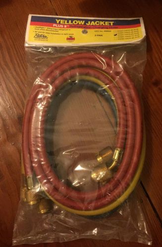 Yellow Jacket Plus II  #22985 3 Pack Refrigeration Charging Hoses New