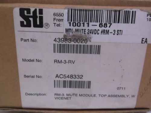 STI 43983-0020 RM-3-RV MO MUTE MODULE *NEW IN A BOX*