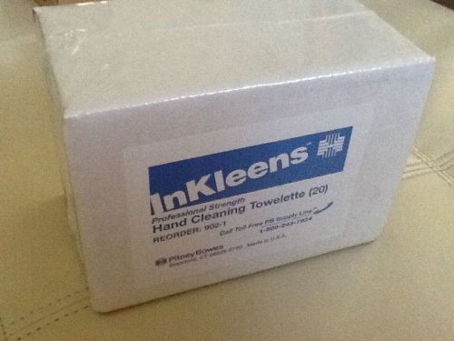 Pitney Bowes InKLEENS 902-1 Hand Cleaning Towelette Box of 20 New In Box