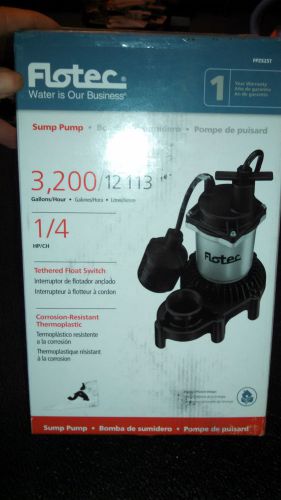 Flotec  1/4 HP Submersible Thermoplastic Sump Pump FPZS25T Tested &amp; Works!