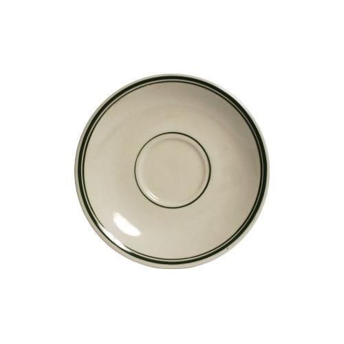 Tuxton TGB-036 Demitasse Saucer, 5&#034;, Coupe, Wide Rim, Rolled Edge, Green Bay Wh