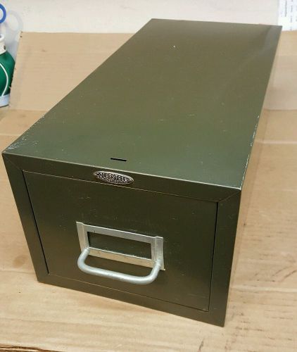 Vtg COLE STEEL NY Green Industrial Metal Single Drawer Storage File Cabinet
