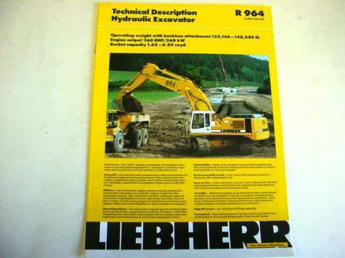 Liebherr R 964 Hydraulic Excavator Color Brochure