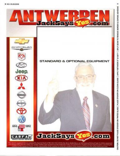 Used car window sticker monroney label Template only via email PDF