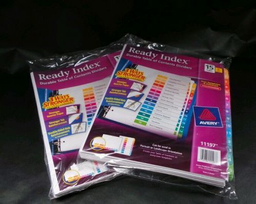 Lot of 2 Avery Ready Index Table of Contents Dividers 15-Tab Set 6 Sets (11197)