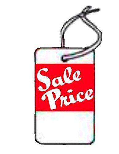Sale price large , white stock, red ink, with string, 1000 tags sp8020wh for sale