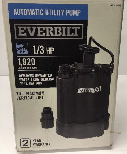 Everbilt 1/3 hp automatic submersible pump ut03301 for sale