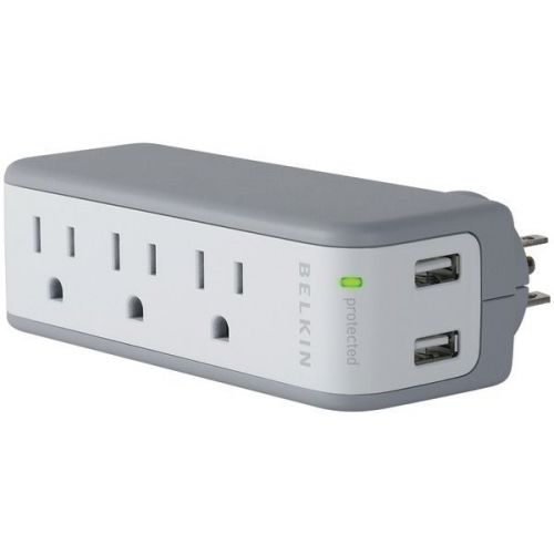 Belkin BZ103050QTVL 3-Outlet Mini Surge Protector with USB Charger