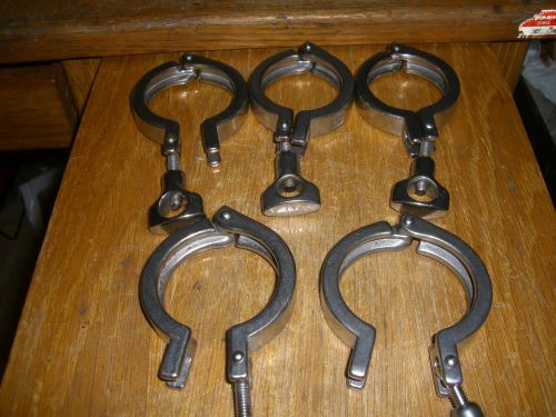 Sanitary Stainless Steel 2&#034; Heavy Duty  Tri Clamp  (LOT OF SEVENTY FIVE)