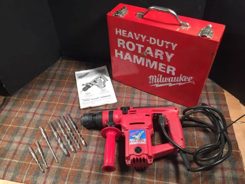 Milwaukee 5362-1 hawk rotary hammer drill tool sds plus extra bits used nice for sale