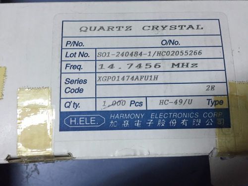 Crystal oscillator 14.7456Mhz 100pcs