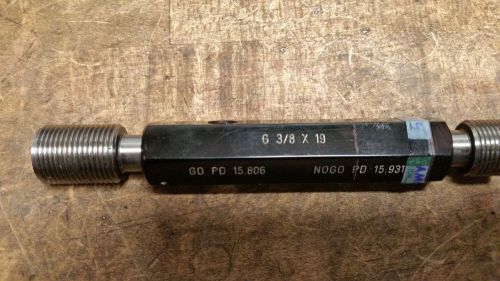 G 3/8&#034; - 19 bspp plug thread gage gauge m46524 for sale