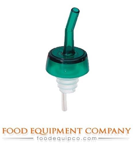Tablecraft 1807 Free Flow Whiskey Pourer green spout green collar  - Case of 144