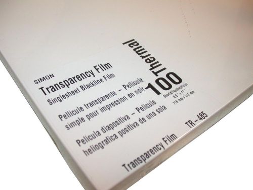 UP TO 10 SIMON THERMAL TRANSPARENCIES 100 COUNT TR-485