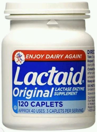 Lactaid Original Strength Lactase Enzyme Supplement, Caplets - 120 ea