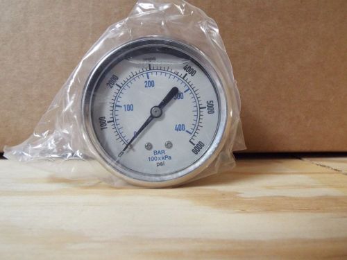 0-6000 psi/bar 2.5&#034; stainless brass center back mount pressure gauge for sale