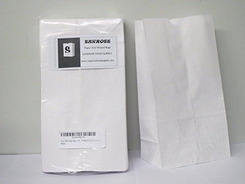 Sanrose 2 lb. white paper bag- appx. 8&#039;&#039; x 4.3&#039;&#039; x 2.5 &#039;&#039; appx.- 100/ pack