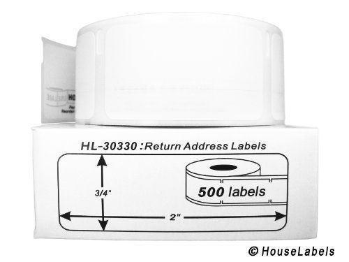HouseLabels DYMO-Compatible 30330 Multipurpose Labels (3/4&#034; x 2&#034;) -- BPA Free!