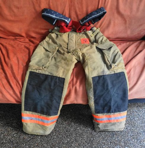 Morning Pride Firefighter Turnout Pants &amp; Suspenders Size 36 X 32