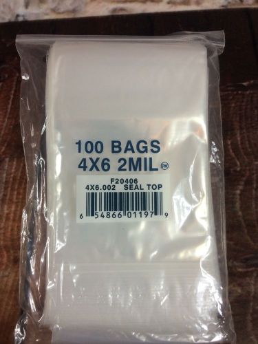 100 - 4x6 2 MIL Zip Bags (Seal TOP)