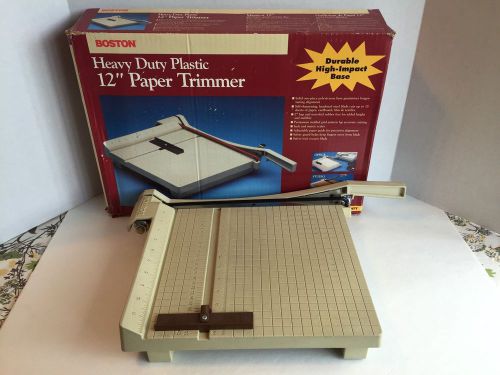Boston Heavy Duty Plastic 12&#034; Paper Trimmer with Original Box Instructions Great