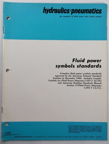 Vintage 1971 FLUID POWER SYMBOLS STANDARDS Hydraulics &amp; Pneumatics Systems
