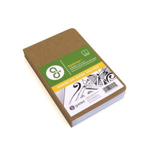 Guided Products ReWrite Memo Blank Recycled Pocket Notebook, 48 Pages, 4 Pack