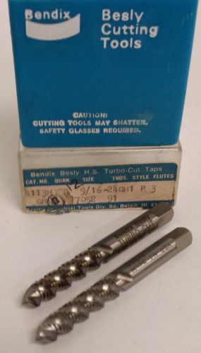 Lot of 2 besly tap 5/16-24nf hs gh1 3 flute turbo-cut plug brand new made in usa for sale