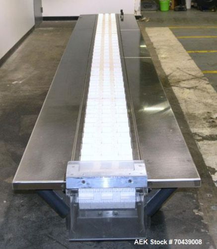 Used- kamflex corp flat belt conveyor, model 811.  10&#034; wide x 214&#034; long plastic for sale