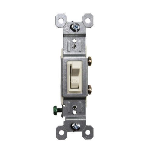 Pass &amp; Seymour 15A 120V Toggle Switch Single Pole Light Almond 660-LAG