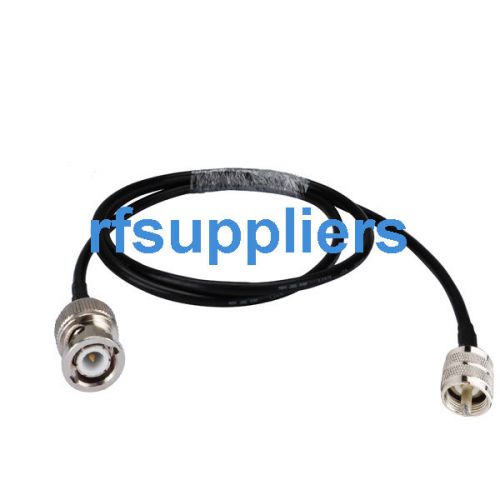 Uhf pl259 male plug to bnc male plug for pigtail cable rg58 20cm for sale