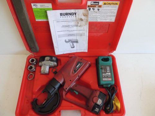 Burndy pat750xt-18v battery powered hydraulic crimper crimping tool 3 dies for sale
