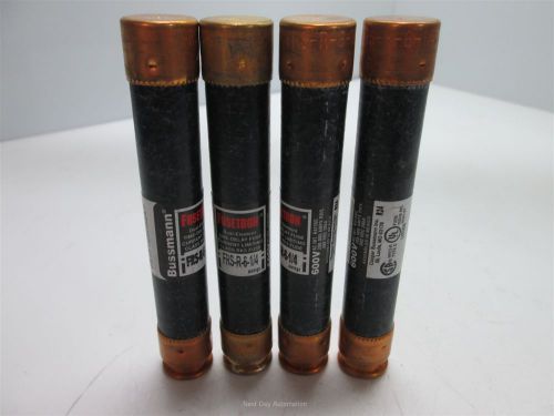 Lot of 4 bussmann frs-r-6-1/4 time-delay fuses, dual element 600vac 300vdc 6.25a for sale
