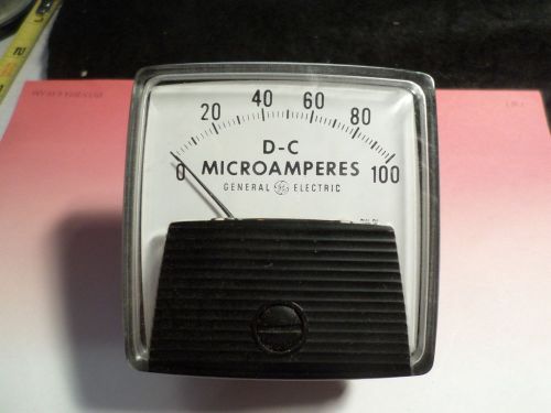 GENERAL ELECTRIC Type DW-91  METER 0-100 D.C. Microamperes