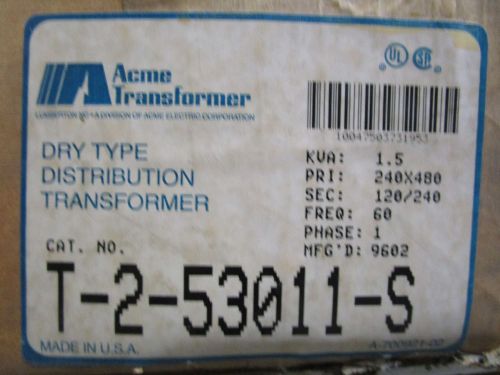 ACME TRANSFORMER 240/480VA T-2-53011-S *NEW IN BOX*