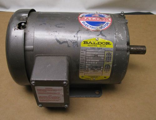 Baldor 3-phase 1-1/2 hp electric motor m3554t 1725 rpm 60hz 208-230/460v class b for sale