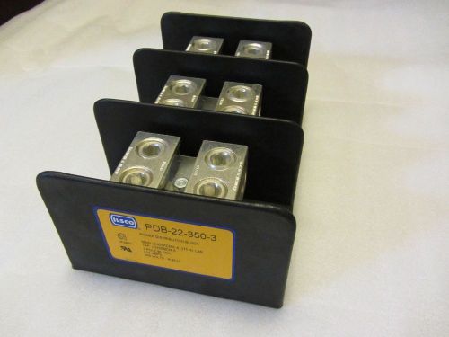 New ilsco pdb-22-350-3 power distribution block, dual rated,3 pole for sale