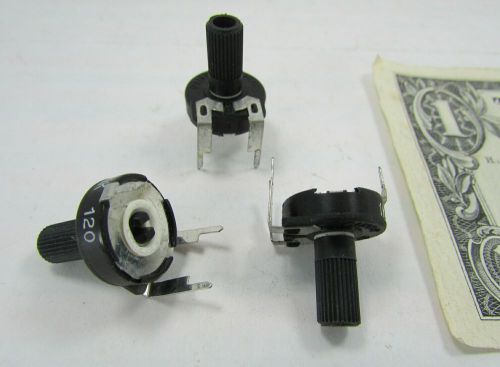 10 piher 1k potentiometers 3/4 turn black finger knob pcb solder mount spain for sale