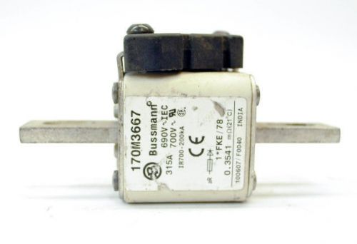 Cooper bussmann 170m3667 315a 700v square body fuse w type k indicator for sale