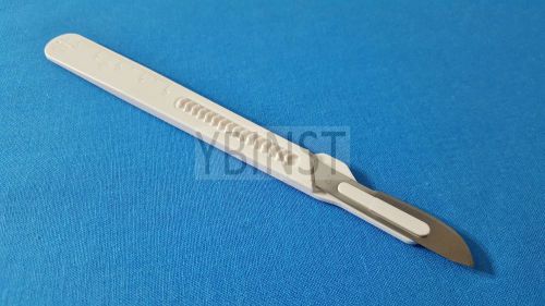 10 DISPOSABLE STERILE SURGICAL SCALPELS #20 WITH PLASTIC HANDLE