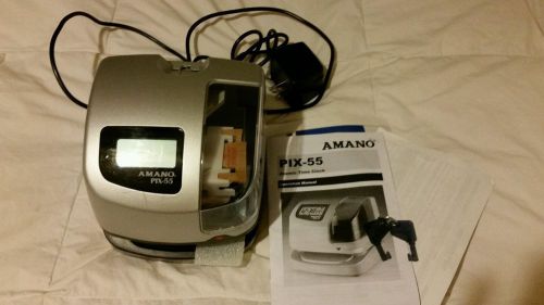 Amano PIX 55 Atomic Time Clock Electronic Time Recorder Time Stamp