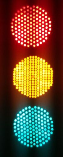 Leotek LED Traffic Light Signal Set Green Yellow Red 12&#034; WORKS Man Cave 120v