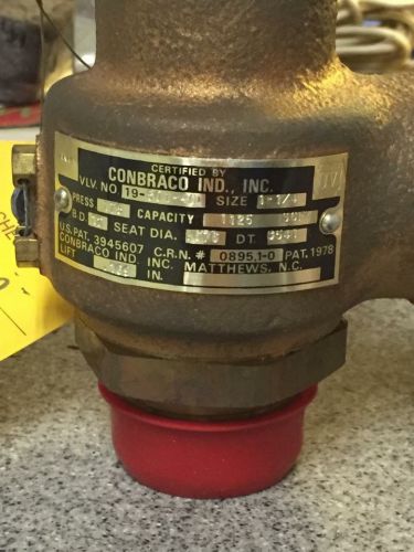 1 1/4&#034; x 1 1/4&#034; 19-501-40  hi pressure safety valve air conbraco nos for sale