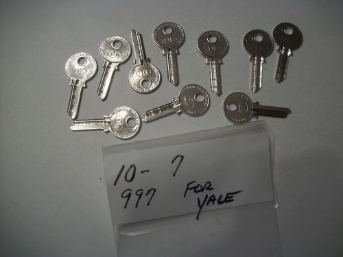 Locksmith LOT of 10, Key Blanks for YALE, 7, Y200, Uncut