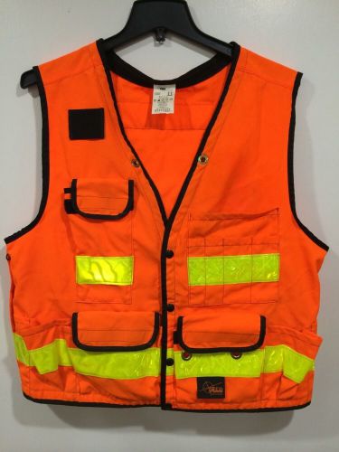 SECO Surveyors Orange Reflective Safety Vest 8068 Snap Front Size 50 or Large