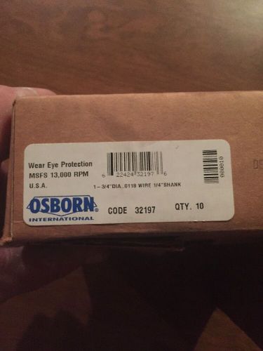 Osborn 1-3/4&#034; dia. wire cup brush w/ 1/4&#034; shank for sale