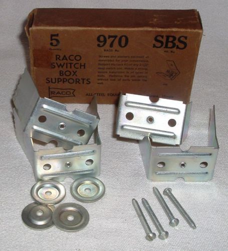 RACO SWITCH BOX SUPPORTS #970 SBS *Incomplete BOX w 4- in Box *COMPLETE HARDWARE