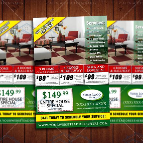 Custom Carpet Cleaning Marketing Postcard Template - I Design You Print - 4x6