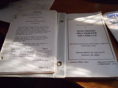Technical Manual for Electronic Multimeter AN/USM-116 , 1961, Navships 93808
